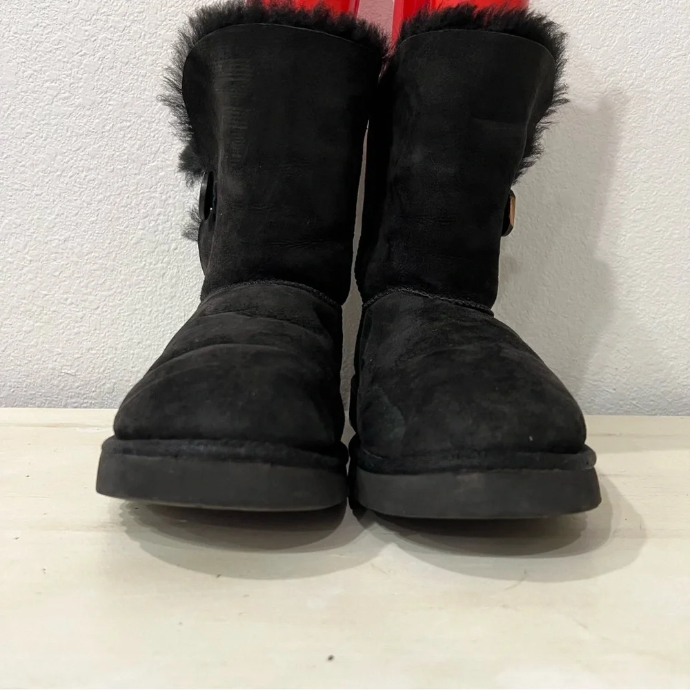 Ugg Black Suede Bailey Button Boots